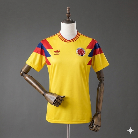 Camiseta Selección Colombia 90 – Hombre (Calidad Triple A) 🇨🇴✨