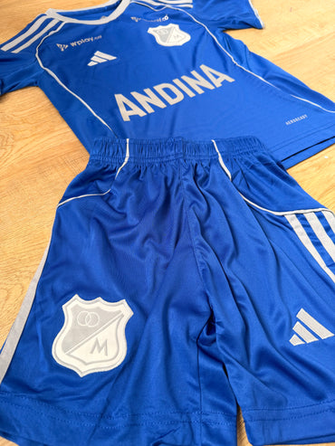 Uniforme Niño Millonarios 2026 Local – Bordado