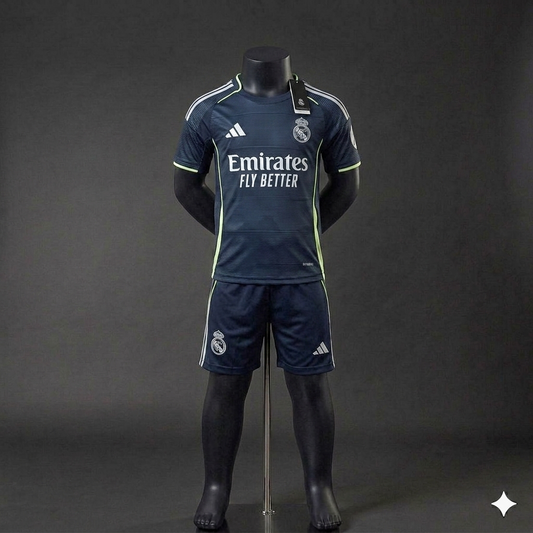 Uniforme Niño Real Madrid Visitante 25/26 – ⚫👑