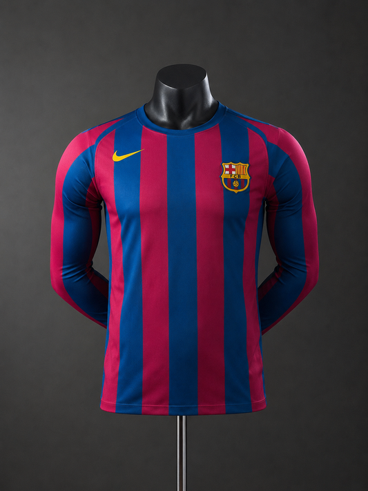 Camiseta Barcelona Ronaldinho 10 Retro 2005/06 Manga Larga – Dorsal y Parches
