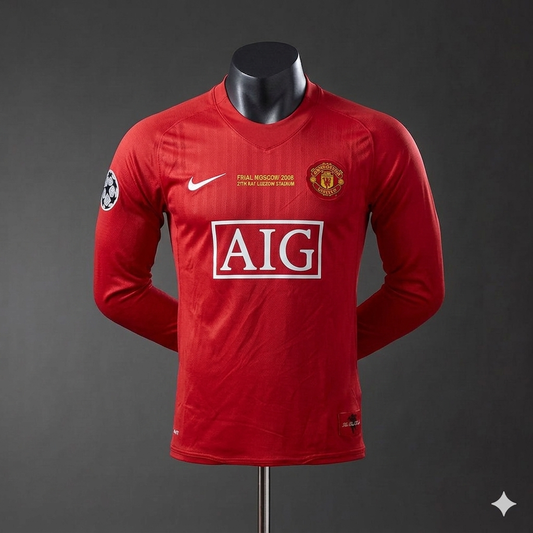 Camiseta Manchester United 2008 Manga Larga Retro (Calidad 1.1) 🔴🏆