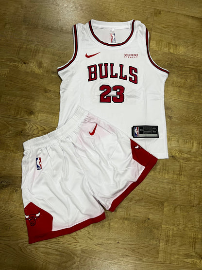 Uniforme Niño Chicago Bulls Blanco #23 – (Calidad Triple A) 🏀⚪