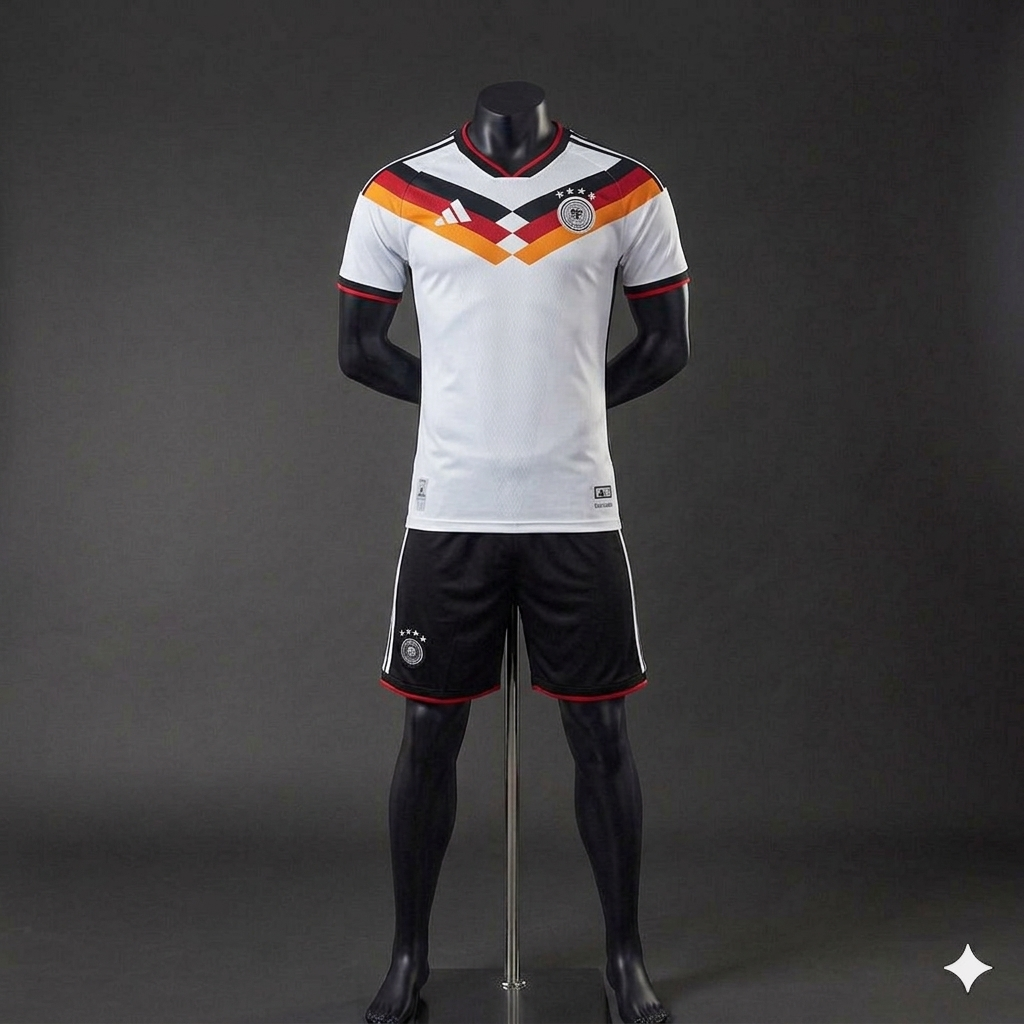 Uniforme Adulto Alemania Local Mundial 2026 – (Calidad Triple A) 🇩🇪⚪⚫