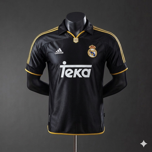 Camiseta Real Madrid Teka Negra Retro – (Calidad 1.1) ⚫👑