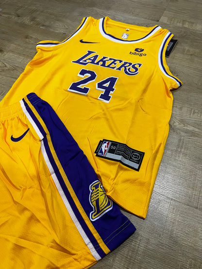 Uniforme Niño Lakers Amarillo #24 – (Calidad Triple A) 🏀💛