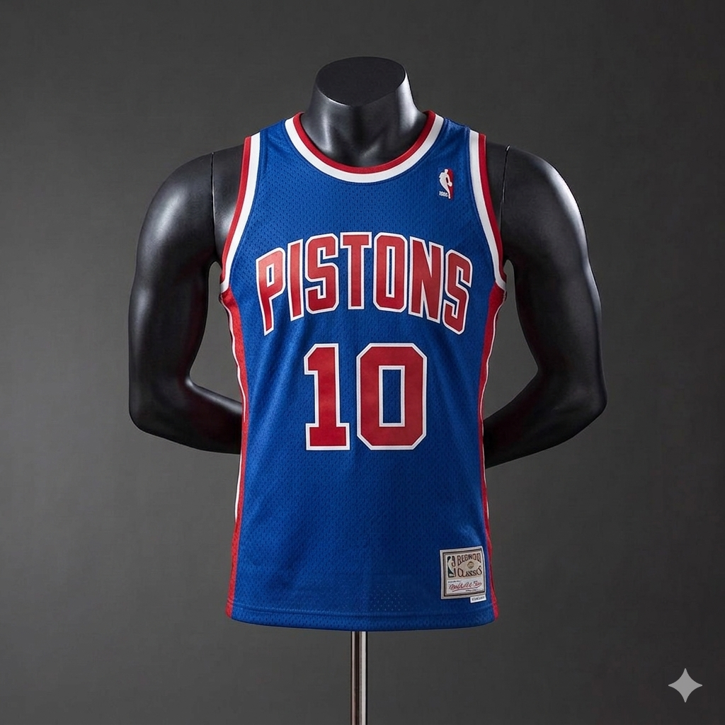 Jersey Pistons Azul #10 – (Calidad 1.1) 🏀🔵