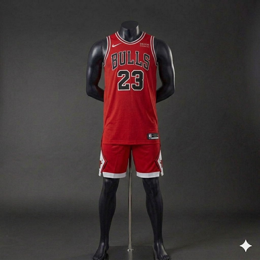 Uniforme Adulto Bulls Rojo #23 – (Calidad Triple A) 🏀🔴