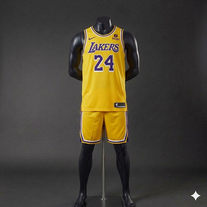Uniforme Adulto Lakers Amarillo #24 – (Calidad Triple A) 🏀💛