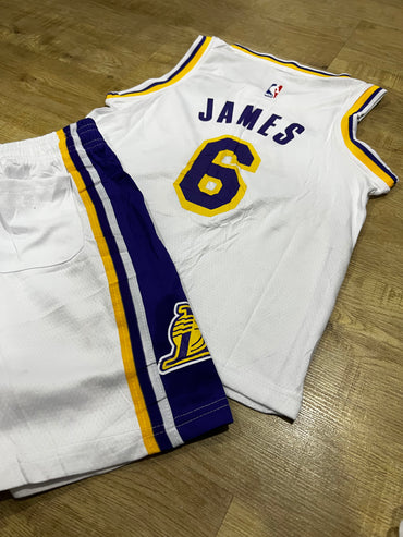 Uniforme Adulto Lakers Blanco #6 – (Calidad Triple A) 🏀⚪