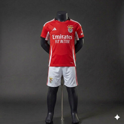 Uniforme Niño Benfica Local 25/26 – (Calidad Triple A) 🔴⚪
