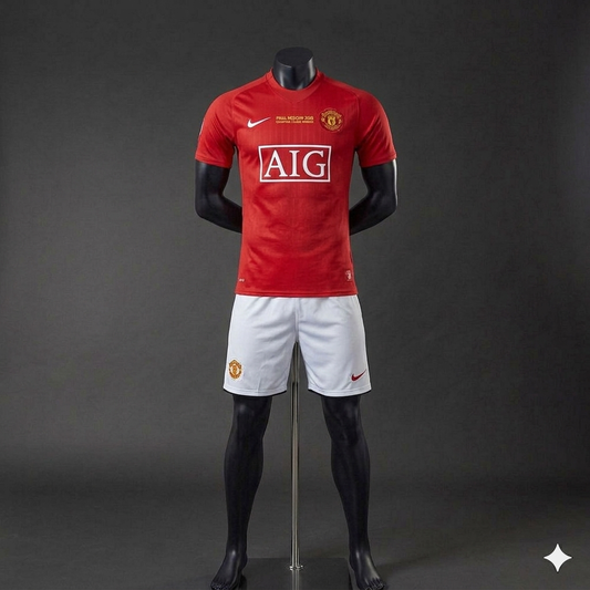 Uniforme Manchester United 2008 Retro – Camiseta + Pantaloneta (Calidad 1.1) 🔴🏆