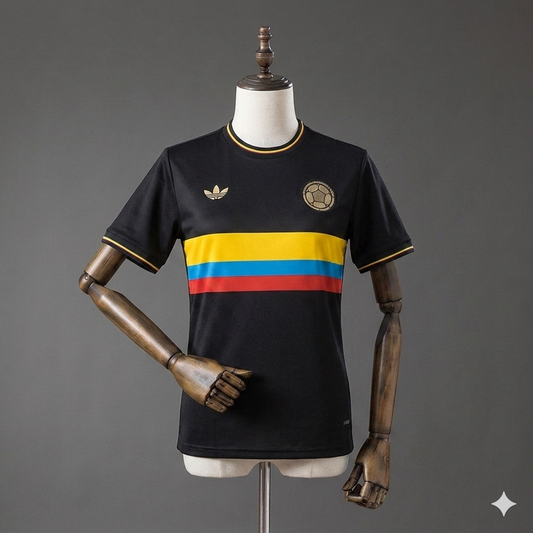Camiseta Centenario Negra Selección Colombia – hombre Edición Especial Bordada 🇨🇴🖤
