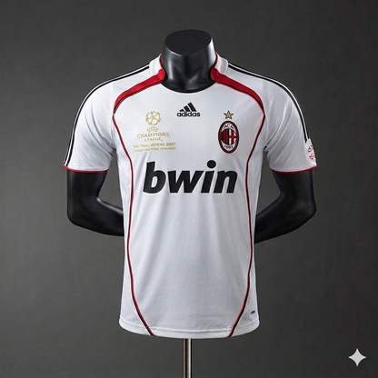 Camiseta AC Milan Retro Blanca – (Calidad 1.1) ⚪🔴⚫✨