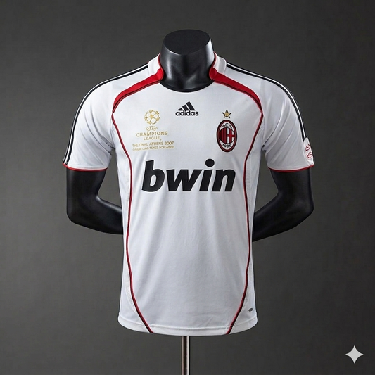 Camiseta AC Milan Retro Blanca – (Calidad 1.1) ⚪🔴⚫✨